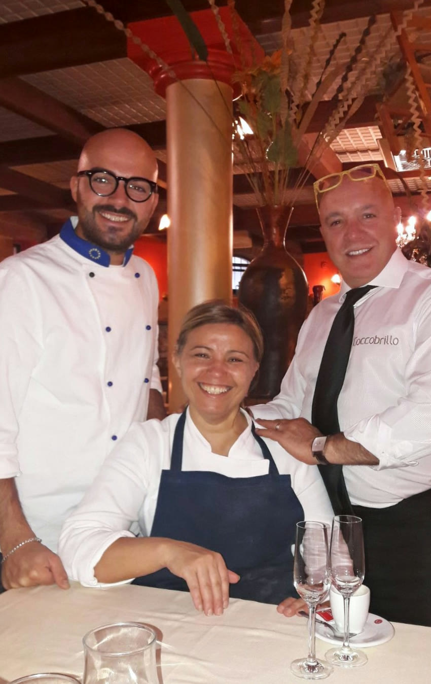 Il team del Ristorante Coccobrillo Orbassano: chef Angela, Bruno e Antonio